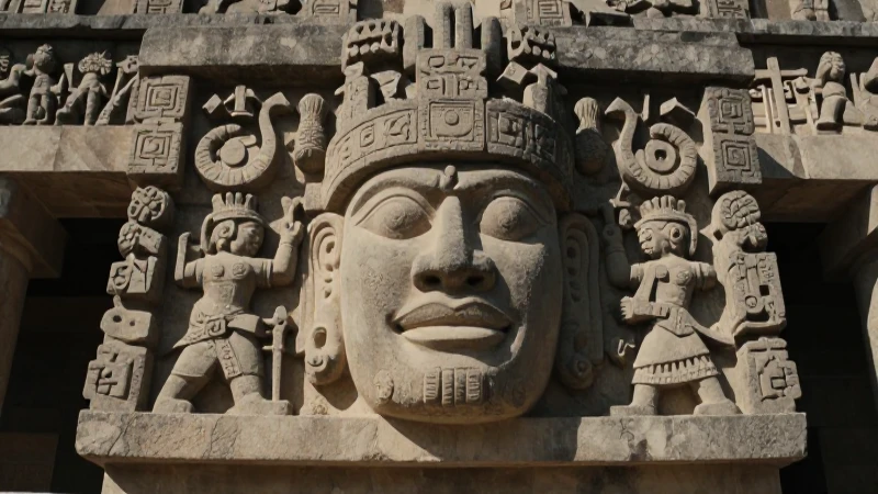 Escultura mexica monumental en el Templo Mayor
