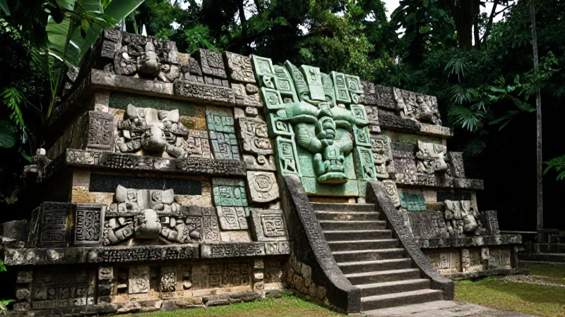 Escultura de jade en templos de la jungla mexicana