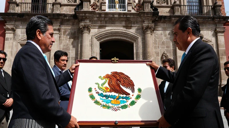Qué es el Escudo Nacional Mexicano y cuáles son sus características 7 Oficiales mexicanos examinan el escudo nacional en arquitectura histórica