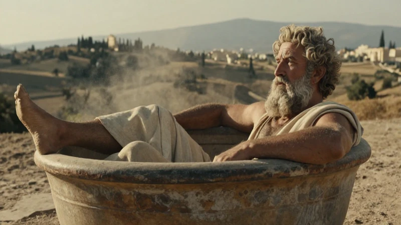 Cuál es la filosofía de Diógenes y su desafío a las normas 4 Diogenes en un entorno histórico de Atenas