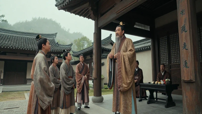 Quién fue Confucio y cuál es su legado en el confucianismo 47 Confucio enseña bajo un techo tradicional chino