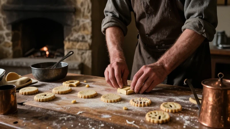 Galletas de mar: Descubre la receta y su delicioso sabor 45 Panadero del siglo XIX con galletas frente a herramientas antiguas