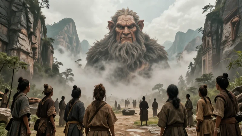 Gigantes: Mitos y realidades de estas criaturas legendarias 2 Gigante majestuoso en montañas ancestrales