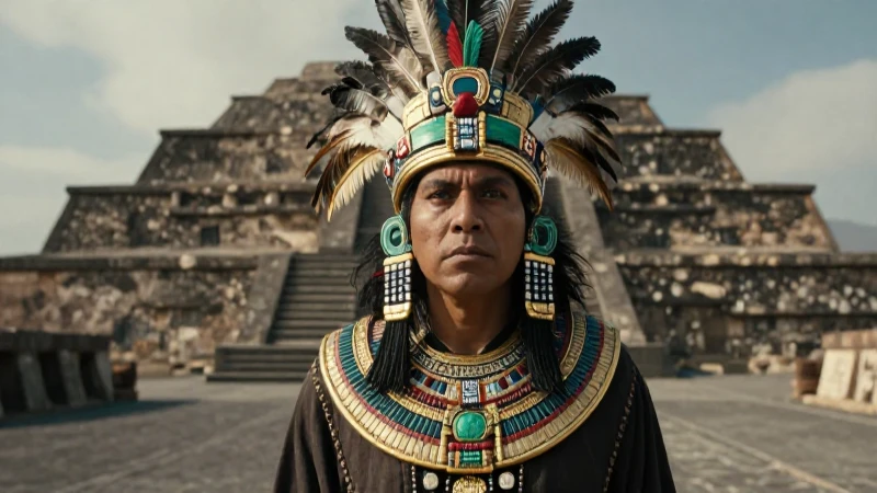 Gobierno de Mexicas: Conociendo a los Gobernantes Aztecas 56 Tlatoani azteca imponente en Tenochtitlan