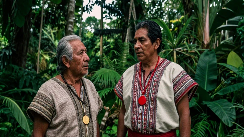 Guerrero maya en un dramático retrato de la selva