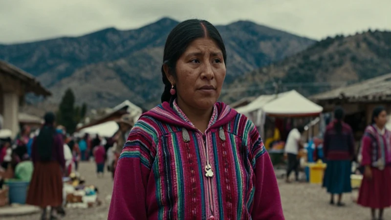 Mujer tzotzil en Chiapas, vestida tradicional