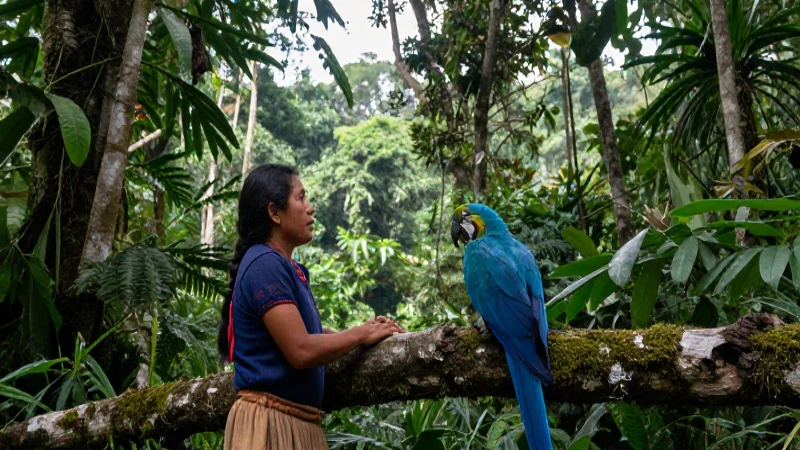 Observación de la domesticación de guacamayas