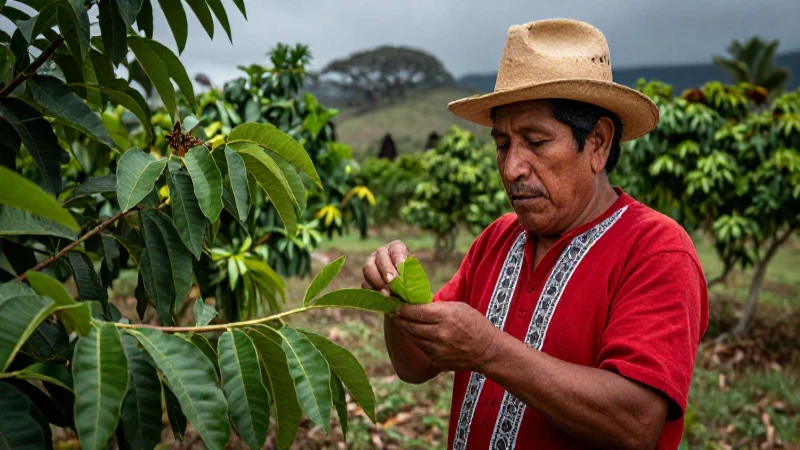 Guayaba en Náhuatl: Descubre su significado y tradición 5 Curandero examina hojas de guayaba en México