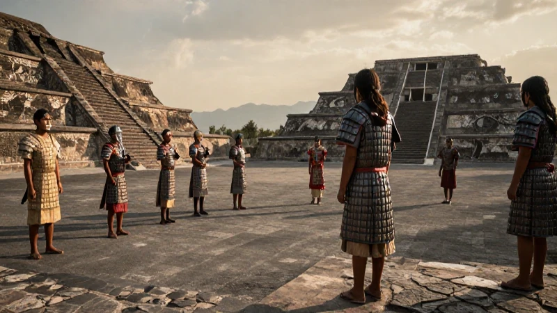 Guerreros aztecas entrenan en Tenochtitlan
