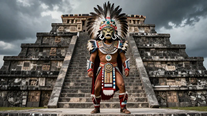 Guerrero azteca en Tenochtitlan, realismo impactante