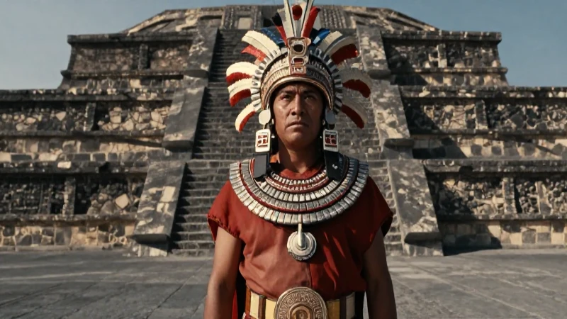 Retrato cinematográfico azteca en Tenochtitlan