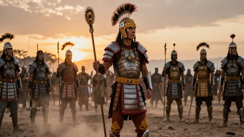 Guerrero Cuāuchic Jaguar Azteca en armadura ceremonial