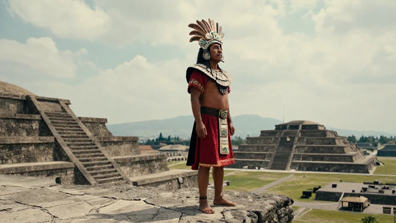 Coyolxauhqui en acantilado sobre Tenochtitlan