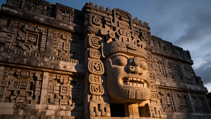 Coyolxauhqui en templo azteca ancestral