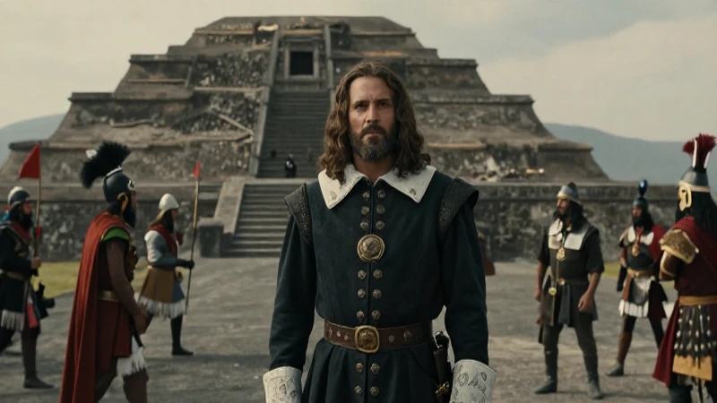 Cortés y Aztecas luchan en Tenochtitlan
