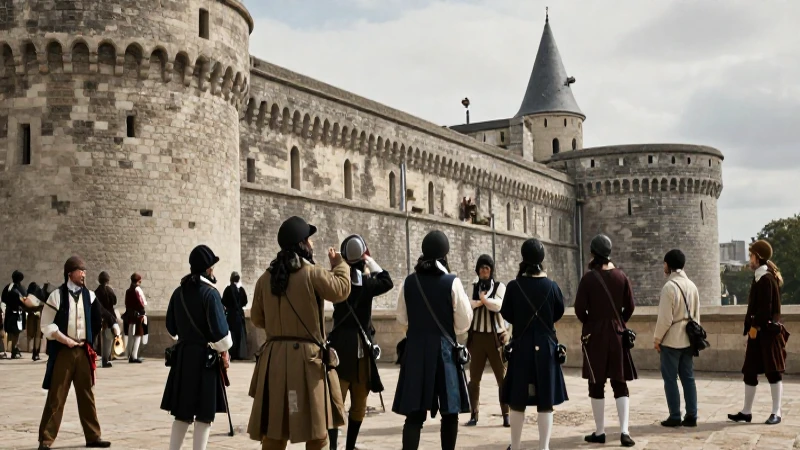 Revolucionarios parisinos asaltan la Bastilla en realismo histórico