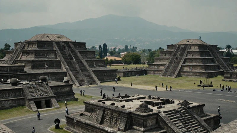 Ruinas del Templo Mayor con atmósfera histórica