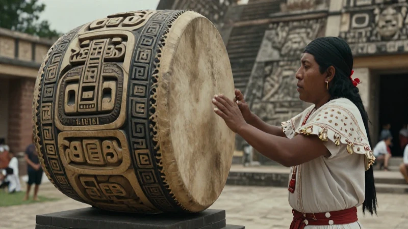 Huehuetl Mexica, instrumento sagrado tradicional