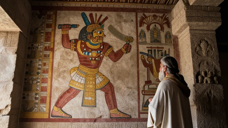 Fresco azteca bajo mirada colonial