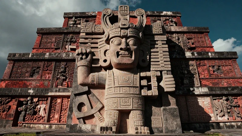 Huitzilopochtli: La escultura emblemática del Templo Mayor 7 Escultura colosal de Huitzilopochtli en Templo Mayor