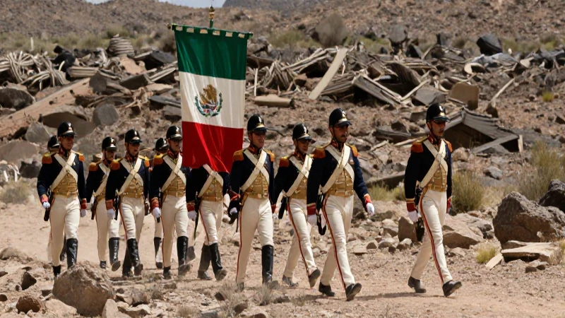 Oficial marchando en uniforme realista bajo el sol
