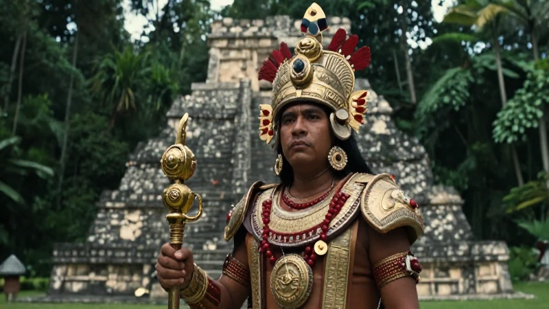 Rey maya en citadela jungle realista