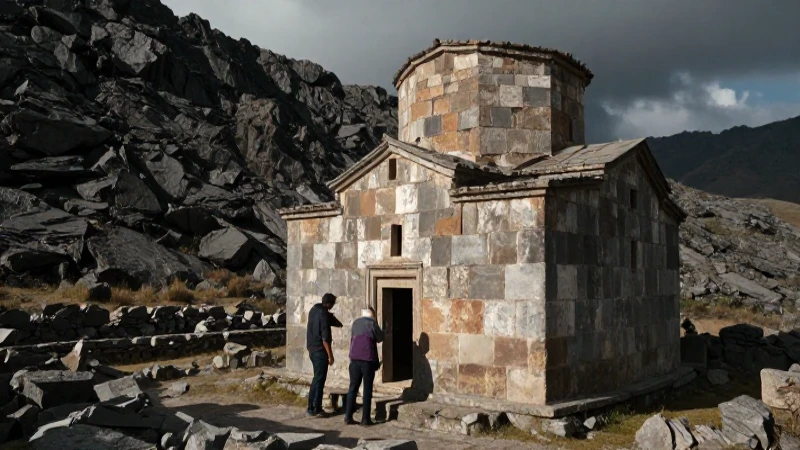 Iglesia de piedra: Arqueometría en la Casa de las Águilas 108 Arqueólogos estudian iglesia antigua en paisaje montañosos