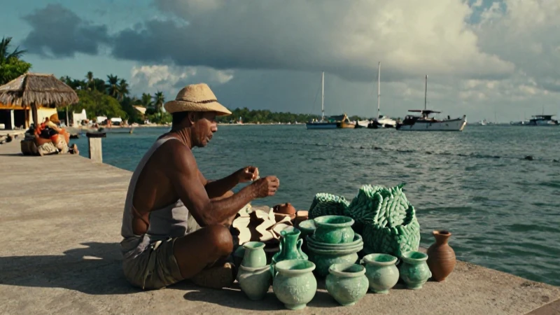 Importantes puertos mayas: Historia y comercio marítimo 21 Comerciante maya con jade y cerámica en puerto