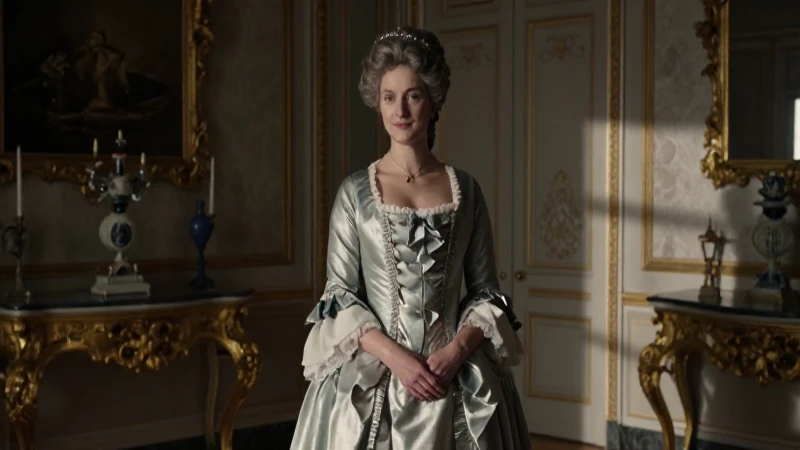 Dama noble en salón rococo del siglo XVIII