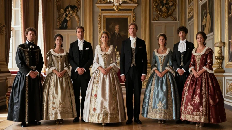 Pareja noble en palacio histórico del siglo XIX