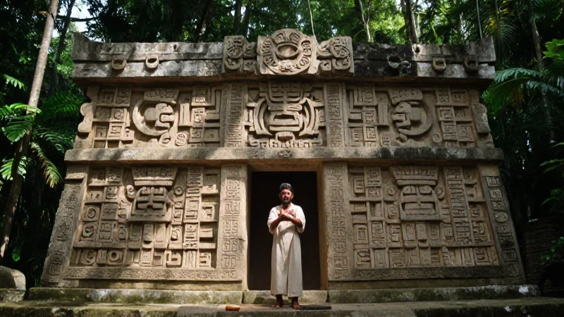 Ritual maya en templo de selva