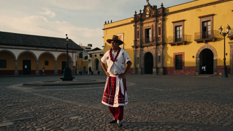 Conoces la historia y cultura del Pueblo Mágico Ixcateopan 12 Danza indígena en plaza colonial con luz dorada