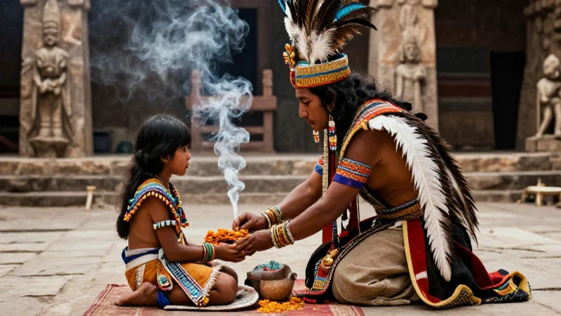 Sacerdote azteca realiza ritual ancestral de curación