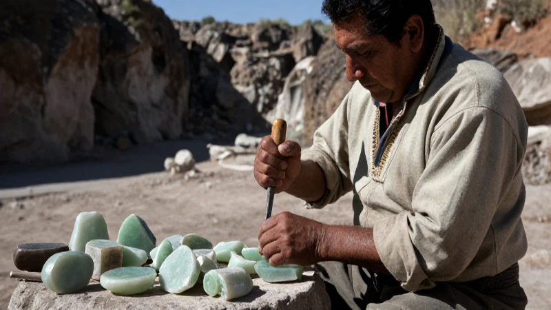Un tallador de jade mexicano en su cantera histórica