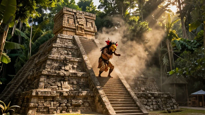 Shaman Olmec transforma jaguar en plataforma antigua