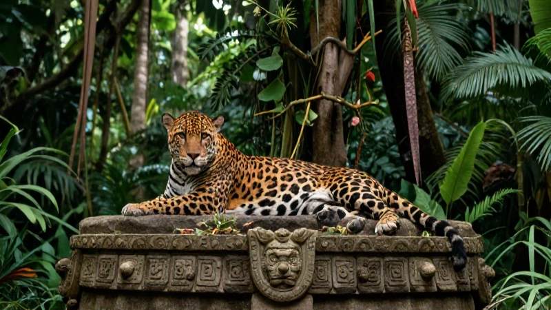 Cuál es la conexión entre jaguares, México indígena y su fauna 25 Chaman indígena y jaguar en ritual