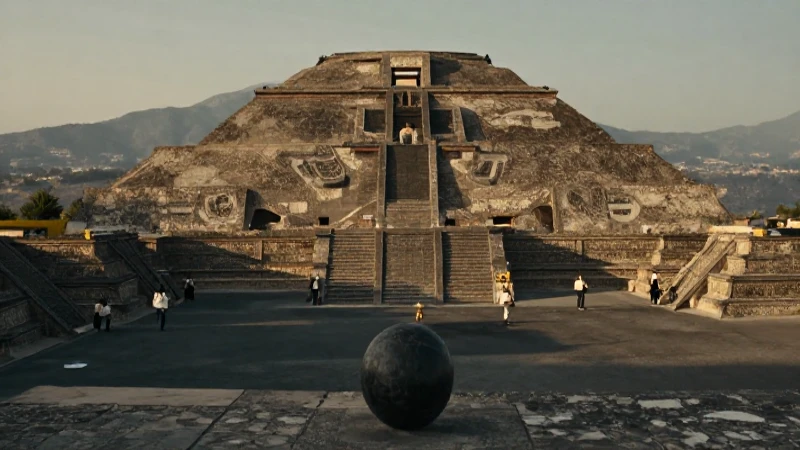Jugadores en la antigua cancha de Teotihuacán