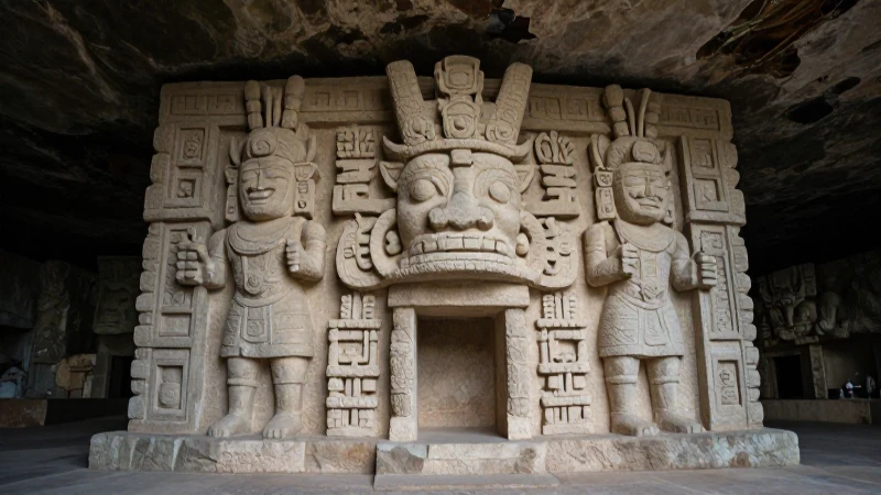 Deidad del maíz Olmeca en las Grutas de Juxtlahuaca