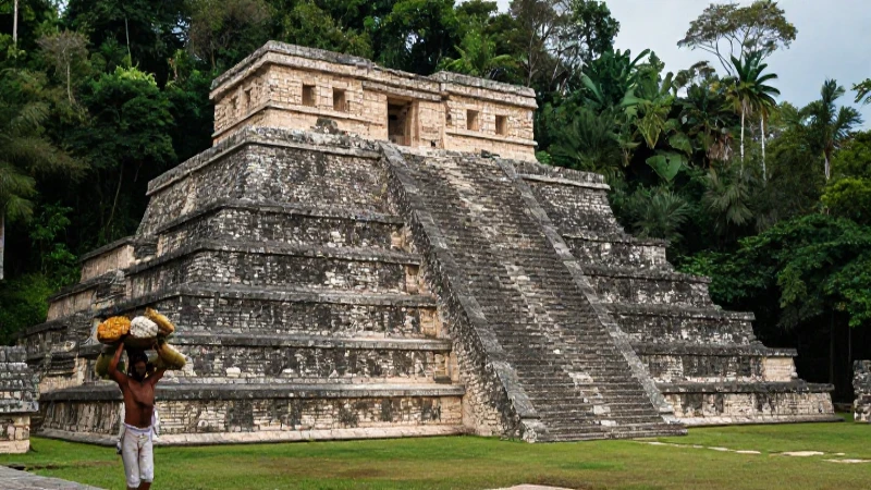 Ciudadano maya carga en Kaminaljuyu