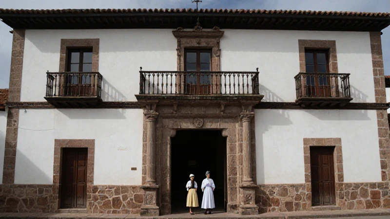La Casa del Mendrugo: Un Refugio de Historia y Tradición 13 Fachada histórica con vestimenta tradicional al atardecer