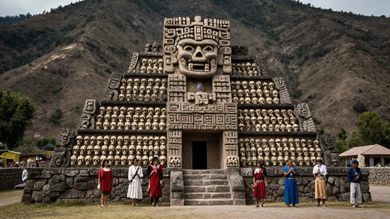 Qué es La Coyotera y su Tzompantli en Cañada de Cuicatlán 211 Tzompantli indígena en paisaje dramático mesoamericano