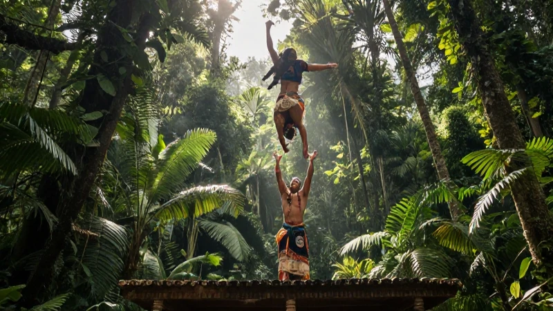 Qué es la danza de los voladores y su tradición milenaria 21 Voladores rituales en densas selvas antiguas