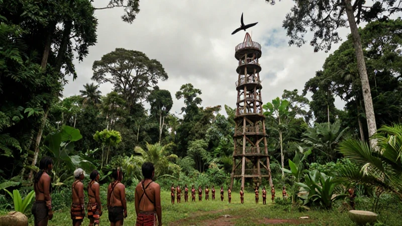 Qué es la danza de los voladores y su tradición milenaria 18 Volador en estructura de madera, comunidad indígena en jungla