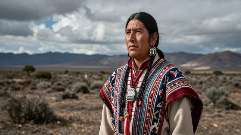 Chichimeca guerrero en paisaje árido mexicano