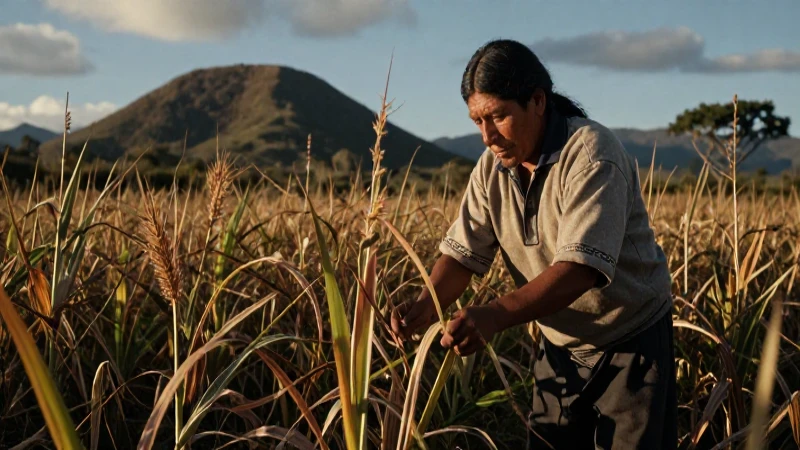 La historia del maíz en México: Cultivo y su legado cultural 32 Indígena cultiva maíz en paisaje antiguo