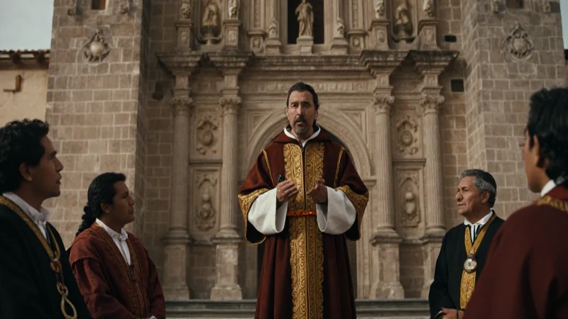 La evangelización de la Nueva España: Estrategias y Procesos 8 Sacerdote predica a indígenas en gran catedral colonial