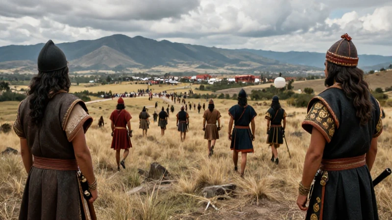 Aztecas poderosos observan la huida de conquistadores españoles