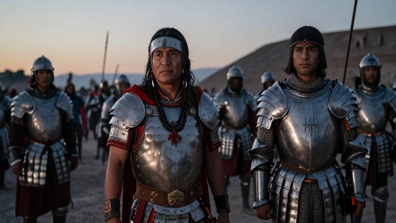 Mexica y españoles luchan en Tenochtitlan