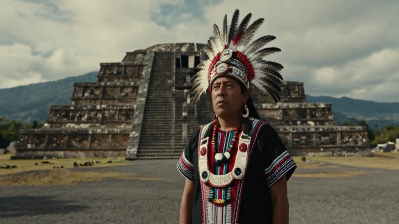 Artesano ancestral junto a la pirámide de Lambityeco