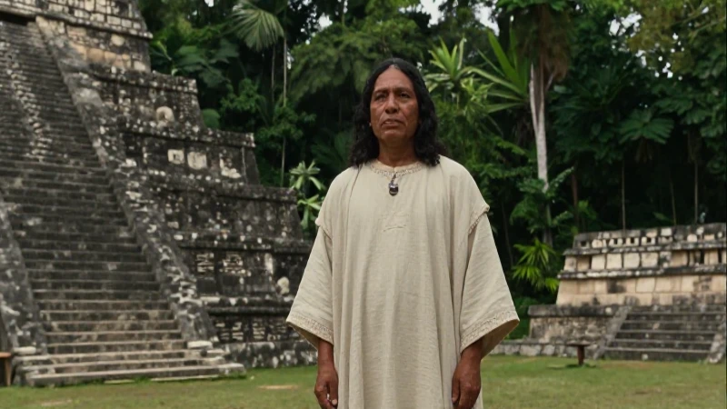 Sacerdote en ruinas mesoamericanas